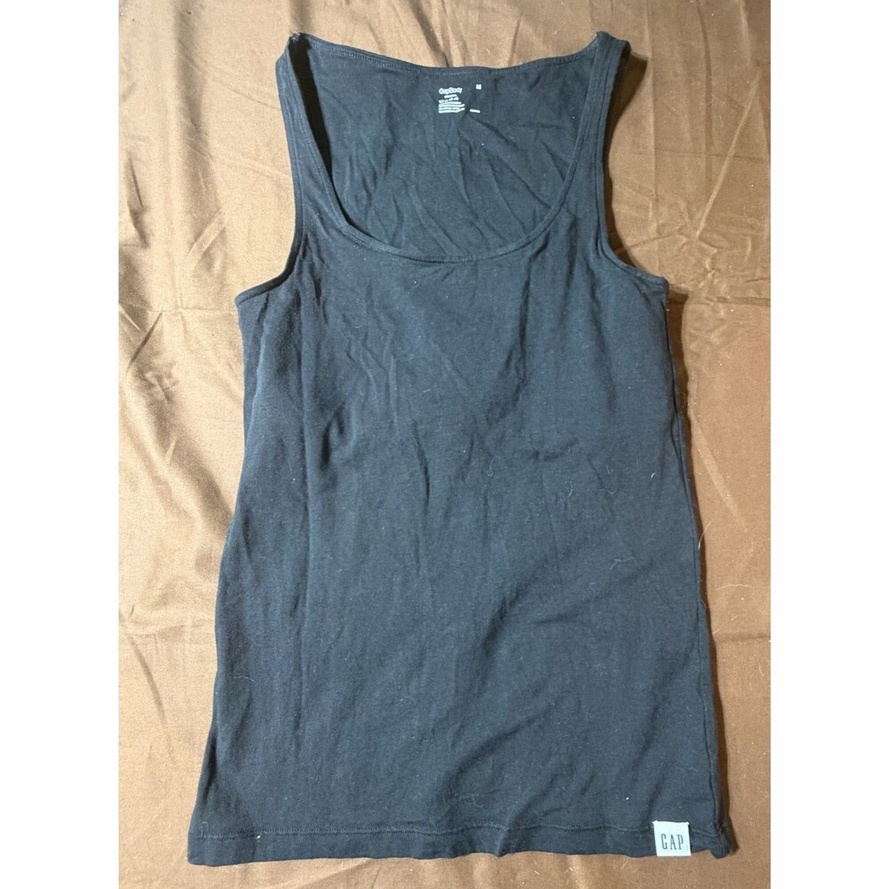 Gap Women's Black Sleeveless Scoop Neck Top Size M Modal Cotton Solid Casual
